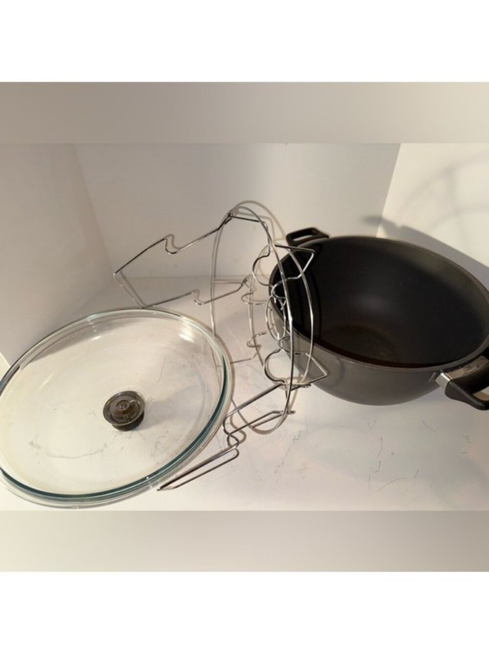 Black Pyrolux Cookware Set with Glass Lid by Pyrex